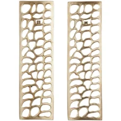 Set Of 2 Aluminum Abstract Cutouts Wall Decors Gold - Olivia & May -Finest Home Decoration GUEST 84c20dff afd7 4c91 aa64 9fb72ccd394d