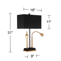 Possini Euro Design Griffin Modern Gooseneck Desk Lamp 31" Tall Gold With USB Charging Port Black Metal Rectangular Shade For Bedroom Living Room Kids 17 Possini Euro Design Griffin Modern Gooseneck Desk Lamp 31" Tall Gold With USB Charging Port Black Metal Rectangular Shade For Bedroom Living Room Kids -Finest Home Decoration GUEST 84f94691 90ab 4e43 9de2 30874de1779a