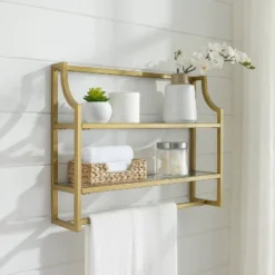 Aimee Wall Shelf Gold - Crosley -Finest Home Decoration GUEST 8541a276 7401 4d35 8fda c6081db4a2c3