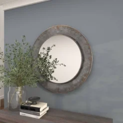 Industrial Metal Wall Mirror Gray - Olivia & May -Finest Home Decoration GUEST 86e5c35c ad9f 4945 a54a e09d027fb466