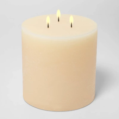 Pillar Vanilla Bean And Amber Candle - Threshold™ 3 Pillar Vanilla Bean And Amber Candle - Threshold™