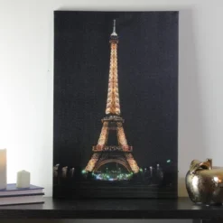 Northlight 23.5" LED Lighted Famous Eiffel Tower Paris France At Night Canvas Wall Art -Finest Home Decoration GUEST 87995eb2 c62a 4f9c 9845 d3cd29ca7abb