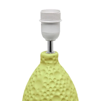 14.17" Traditional Ceramic Texture Thumbprint Tear Drop Table Desk Lamp With Tapered White Shade Green - Creekwood Home 4 14.17" Traditional Ceramic Texture Thumbprint Tear Drop Table Desk Lamp With Tapered White Shade Green - Creekwood Home - Image 2