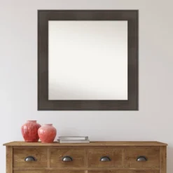 32" X 32" Non-Beveled William Rustic Woodgrain Bathroom Wall Mirror - Amanti Art -Finest Home Decoration GUEST 87b4c797 ef3f 442c 99d7 2cf01b99a89c
