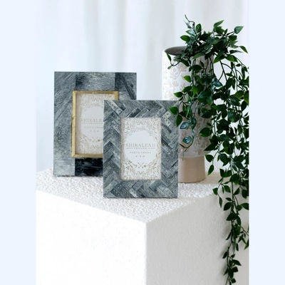 Mansour Studded 4X6 Picture Frame - Gray - Shiraleah 6 Mansour Studded 4X6 Picture Frame - Gray - Shiraleah - Image 4