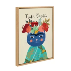 18" X 24" Sylvie Frida Cathlo Framed Canvas Wall Art By Mia Charro Natural - DesignOvation
