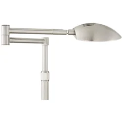 Possini Euro Design Eliptik Modern Desk Table Lamp 24 1/2" High Satin Nickel LED Swing Arm Adjustable Height For Bedroom Living Room Nightstand Office -Finest Home Decoration GUEST 8a7413ef 0643 4ac1 9f68 9f61cfe1a0ac