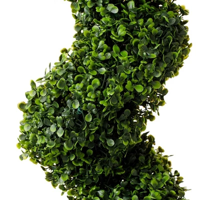 Forever Leaf 60" Spiral Boxwood In Black Pot (2 Pack), Indoor Artificial Plant For Home Decor 3 Forever Leaf 60" Spiral Boxwood In Black Pot (2 Pack), Indoor Artificial Plant For Home Decor