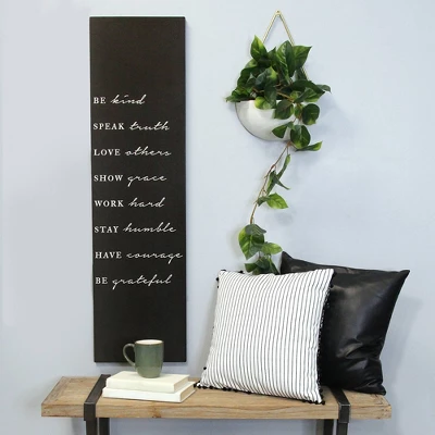 11.81" X 44.09" Be Kind Oversized Wall Art Black - Stratton Home Décor 3 11.81" X 44.09" Be Kind Oversized Wall Art Black - Stratton Home Décor