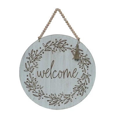Transpac Wood 16 In. Welcome Hanging Decor 3 Transpac Wood 16 In. Welcome Hanging Decor