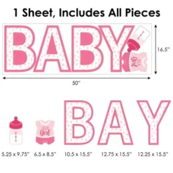 Big Dot Of Happiness It's A Girl - Peel And Stick Pink Baby Shower Standard Banner Wall Decals - Baby -Finest Home Decoration GUEST 8ca19490 d889 4823 baa1 6a5fb2d70429