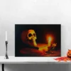Northlight 15.75" Halloween Prelit LED Antique Candle And Skull Canvas Wall Art - Black/Orange -Finest Home Decoration GUEST 8d766de8 122b 40b4 9cba 21de412db18f