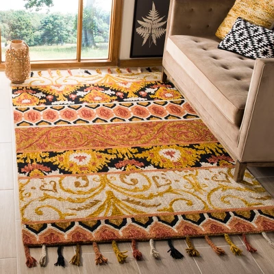 3'x5' Shapes Hooked Accent Rug Rust/Gold - Safavieh 3 3'x5' Shapes Hooked Accent Rug Rust/Gold - Safavieh