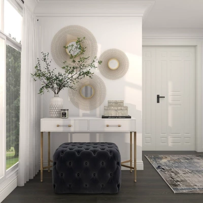 Metal Sunburst Round Wall Decor With Mirror Accent Set Of 3 Gold - Olivia & May 11 Metal Sunburst Round Wall Decor With Mirror Accent Set Of 3 Gold - Olivia & May - Image 9