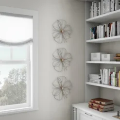 Hastings Home Metallic Wire Layered Flower Hanging Accent Art - Silver/Gold 12 Hastings Home Metallic Wire Layered Flower Hanging Accent Art - Silver/Gold -Finest Home Decoration GUEST 8efb51d1 34c3 41eb be41 72a4897e068b