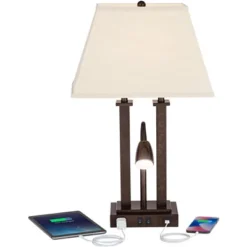 Possini Euro Design Deacon Modern Desk Table Lamp 26" High Bronze With USB And AC Power Outlet In Base LED Reading Light Oatmeal Shade For Office Desk 12 Possini Euro Design Deacon Modern Desk Table Lamp 26" High Bronze With USB And AC Power Outlet In Base LED Reading Light Oatmeal Shade For Office Desk -Finest Home Decoration GUEST 8f8004e9 1c35 45a7 b688 3afebc272735