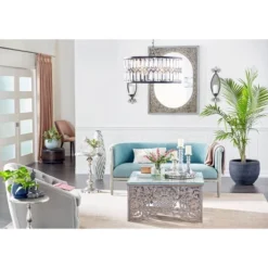 Metal Crystal Embellishments 6 Light Chandelier With Link Style Chain Black - Olivia & May 19 Metal Crystal Embellishments 6 Light Chandelier With Link Style Chain Black - Olivia & May -Finest Home Decoration GUEST 8fb4eb1c b292 405e 80ce 4daa454ba7f0