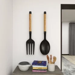Set Of 2 Aluminum Utensils Spoon And Fork Wall Decors - Olivia & May 38 Set Of 2 Aluminum Utensils Spoon And Fork Wall Decors - Olivia & May -Finest Home Decoration GUEST 909d8f71 8cb8 4426 a4c5 9e02085a5f42