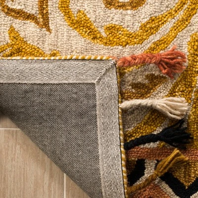 3'x5' Shapes Hooked Accent Rug Rust/Gold - Safavieh 5 3'x5' Shapes Hooked Accent Rug Rust/Gold - Safavieh - Image 3