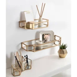 2pc Ciel Metal Wall Shelf Set - Kate & Laurel All Things Decor -Finest Home Decoration GUEST 90cfc58c 0fa3 453b 8e59 db49f1d595fe