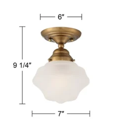 Regency Hill Schoolhouse Floating Modern Farmhouse Ceiling Light Semi Flush Mount Fixture 7" Wide Brass White Glass Shade For Bedroom Living Room Home 12 Regency Hill Schoolhouse Floating Modern Farmhouse Ceiling Light Semi Flush Mount Fixture 7" Wide Brass White Glass Shade For Bedroom Living Room Home -Finest Home Decoration GUEST 91671581 8163 40e5 bfb7 4d9769b967ca