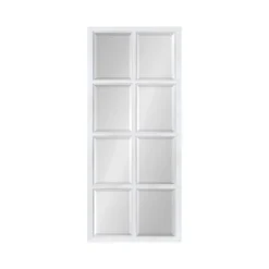 18" X 42" Hogan Windowpane Wall Mirror White - Kate & Laurel All Things Decor