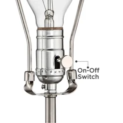 Possini Euro Design Modern Table Lamp With USB Outlet Reading Light LED 29.25" Tall Brushed Nickel Rectangular Off White Shade Bedroom Office -Finest Home Decoration GUEST 921e95c2 54c0 4393 8af9 c5486eca0224