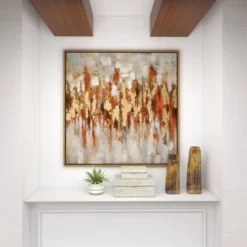 Canvas Abstract Framed Wall Art With Gold Frame Gold - Olivia & May -Finest Home Decoration GUEST 924edfc0 fc50 4302 ac01 2e980fa944bc