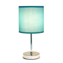 11.81" Traditional Petite Metal Stick Bedside Table Desk Lamp In Chrome With Fabric Shade Blue - Creekwood Home 12 11.81" Traditional Petite Metal Stick Bedside Table Desk Lamp In Chrome With Fabric Shade Blue - Creekwood Home -Finest Home Decoration GUEST 92643e1b 0e2a 420f 9201 82add69cec76