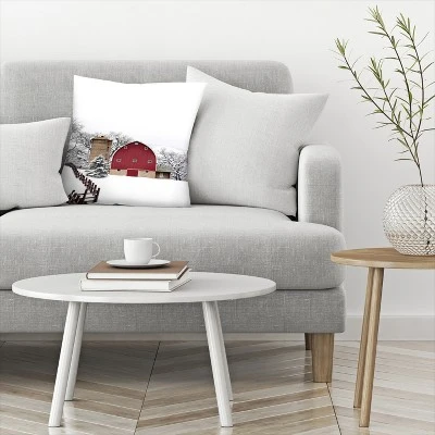 Christmas On Farm By Tanya Shumkina Throw Pillow - Americanflat 4 Christmas On Farm By Tanya Shumkina Throw Pillow - Americanflat - Image 2