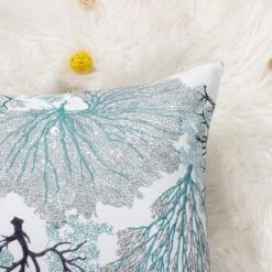 PiccoCasa Throw Pillow Covers Cases Modern Coral Coastal Beach House Linen Cushion Cover For Couch Sofa -Finest Home Decoration GUEST 93c1570b af51 4436 9465 72fde1fa09e8