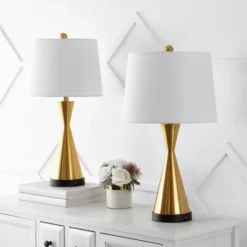 (Set Of 2) 26" Colton Classic French Country Iron LED Table Lamp With USB Charging Port (Includes LED Light Bulb) - JONATHAN Y -Finest Home Decoration GUEST 9499d776 4519 4d1a 8261 664d86e26f7f