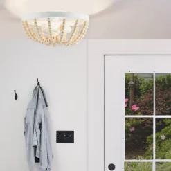 15" Delilah Boho Semi-Flush Mount Pendant White - River Of Goods -Finest Home Decoration GUEST 949e2487 470b 4b84 851d 0a792e7a8e7e