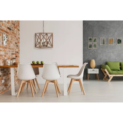 Metal/Wood Chandelier Natural Brown - Storied Home 6 Metal/Wood Chandelier Natural Brown - Storied Home - Image 4