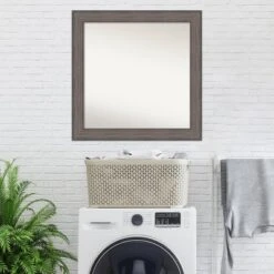 31" X 31" Non-Beveled Country Barn Wood Wall Mirror - Amanti Art -Finest Home Decoration GUEST 9606a3db 31a5 4837 876e 35f5e9a0d3d5