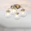 18" 4-Light Piper Farmhouse Rustic Iron/Glass LED Semi Flush Mount Nickel/Clear - JONATHAN Y 2 18" 4-Light Piper Farmhouse Rustic Iron/Glass LED Semi Flush Mount Nickel/Clear - JONATHAN Y -Finest Home Decoration GUEST 96daccf6 7e08 4792 8c9d bf3ba3c602fc