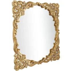 Metal Floral Carved Acanthus Wall Mirror With Distressed Details Gold - The Novogratz -Finest Home Decoration GUEST 970ad9bc 3422 473b 9a3b e16caef4a5b3
