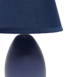 9.45" 2pk Petite Ceramic Oblong Bedside Table Desk Lamps With Matching Tapered Drum Shade Blue - Creekwood Home -Finest Home Decoration GUEST 972ea1c1 5821 4c72 9505 08cf94321427 1