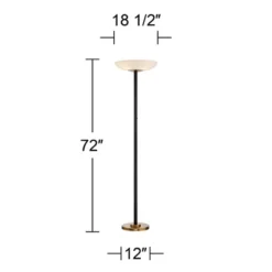 Possini Euro Design Modern Torchiere Floor Lamp LED 72" Tall Black Antique Brass White Glass Shade For Living Room Reading Uplight 15 Possini Euro Design Modern Torchiere Floor Lamp LED 72" Tall Black Antique Brass White Glass Shade For Living Room Reading Uplight -Finest Home Decoration GUEST 97804652 84ad 44cf b150 8cb850993693