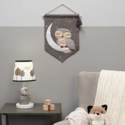 Lambs & Ivy Owl Canvas Banner Nursery Wall Art / Wall Hanging - Gray -Finest Home Decoration GUEST 97fea01e 1491 4cd6 a348 1bcfcb10357f