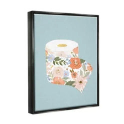 Stupell Industries Spring Floral Print Toilet Paper Over Blue -Finest Home Decoration GUEST 98aa5235 4d30 4b06 b903 16bb2a3cfd7c
