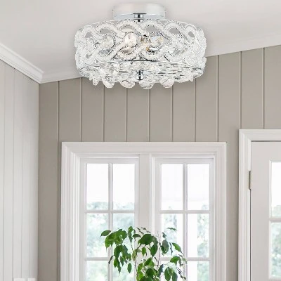 11.5" Olivia Semi-Flush Mount Pendant Metallic Silver - River Of Goods 8 11.5" Olivia Semi-Flush Mount Pendant Metallic Silver - River Of Goods - Image 6