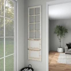 Wood Scroll Door Inspired Panel Wall Decor With Mesh Netting Cream - Olivia & May -Finest Home Decoration GUEST 9a019052 cb91 42f7 932d b01d8869dacd