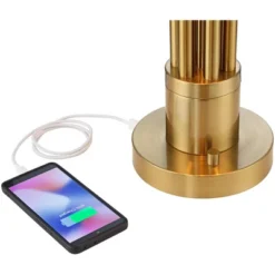 Possini Euro Design Possini Euro® Granview Desk Lamp With Glass Shade And Dual USB Ports -Finest Home Decoration GUEST 9b40a92d 393d 489d 8ea1 114efb01132f