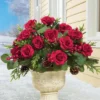 Collections Etc Artificial Holiday Red Rose Bush Arrangement - Set Of 3 12 X 12 X 13 -Finest Home Decoration GUEST 9baceeb9 b50f 4c56 bb6e 94242670dbf4