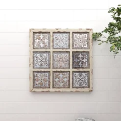 Metal Scroll Wall Decor With Embossed Details Beige - Olivia & May -Finest Home Decoration GUEST 9be6c2ab 7ced 4070 bd94 7e6ba27c65e8