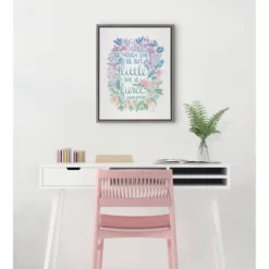 18" X 24" Sylvie Little Fierce Lavender And Mint Framed Canvas Wall Art By Cat Coquillette Gray - Kate And Laurel -Finest Home Decoration GUEST 9c0a7737 f509 4a8d b95c ca8c323a838c