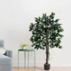 Forever Leaf 48" Artificial Ficus Silk Tree In Black Pot, Indoor Artificial Plant For Home Decor -Finest Home Decoration GUEST 9e159113 40f7 4bf4 b722 bed5d3c4562f