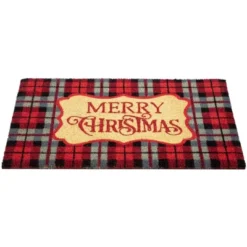 Northlight Red And Black Plaid "Merry Christmas" Rectangular Doormat 18" X 30" -Finest Home Decoration GUEST 9e84654b b9f7 4cf8 8800 090bc247b92b