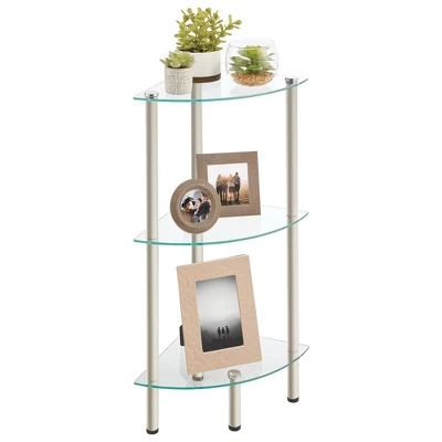MDesign Glass/Metal Household Corner Organizer Shelf 12 MDesign Glass/Metal Household Corner Organizer Shelf - Image 10
